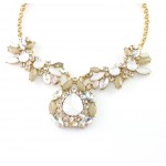 Ivory Marquise Opal Stone Bib Necklace